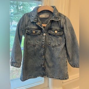 Zara girls 18-24 month jean denim dress long sleeves, great condition